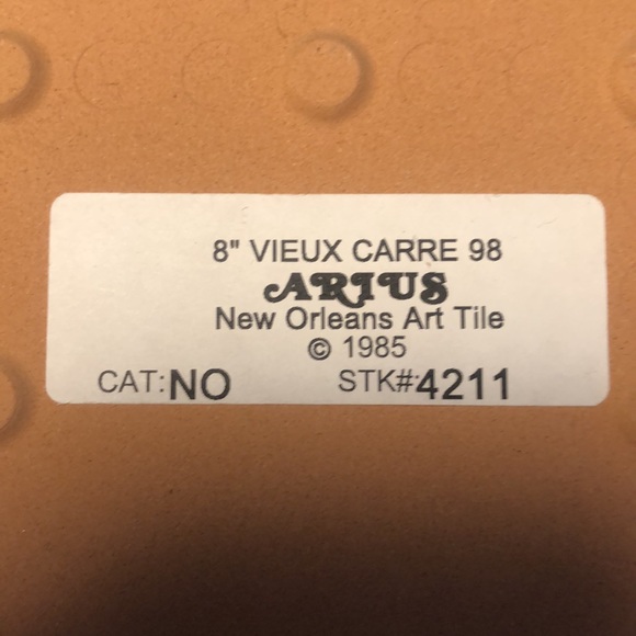 Vieux Carre New Orleans 1998 8” x 8” Terra Cotta Tile - Picture 5 of 5